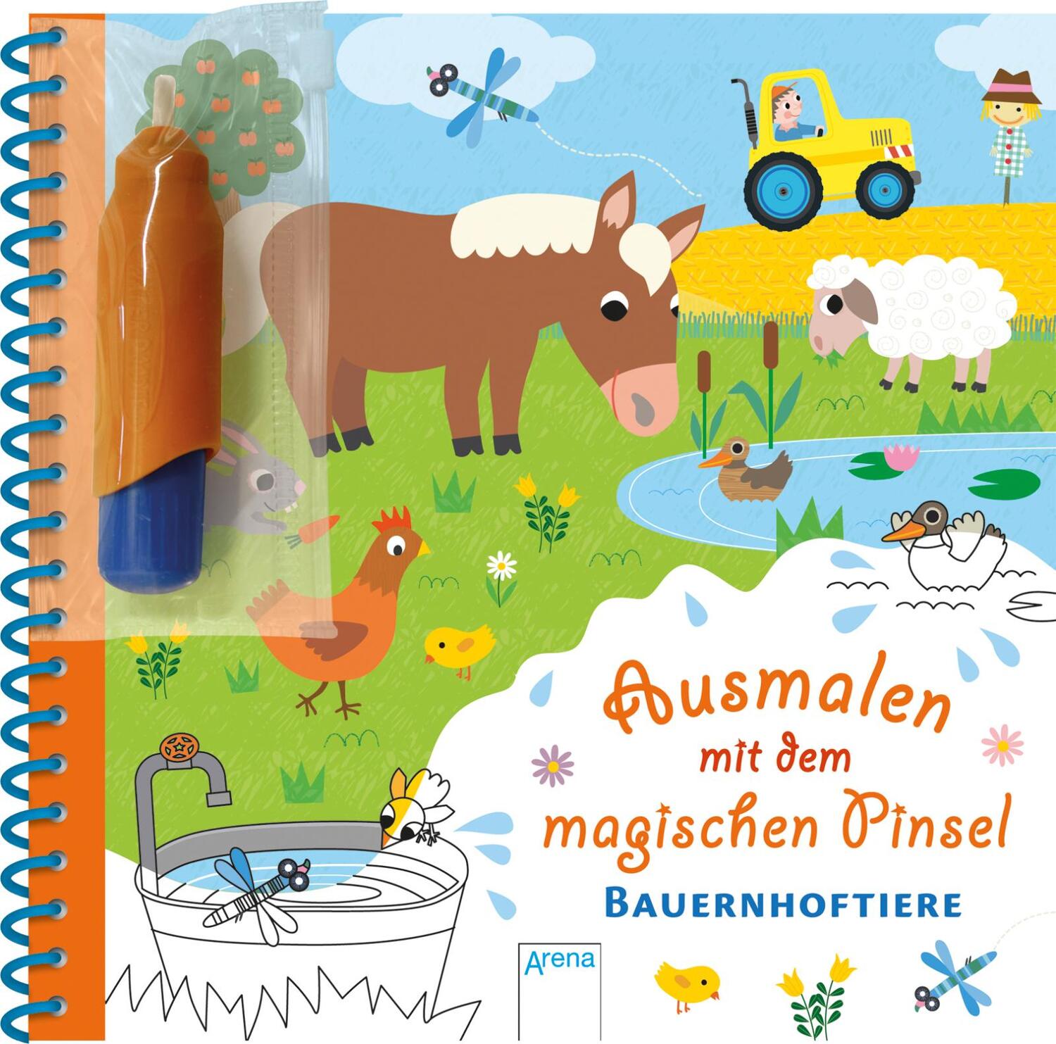 Cover: 9783401716213 | Ausmalen mit dem magischen Pinsel. Bauernhoftiere | Stefanie Böhm