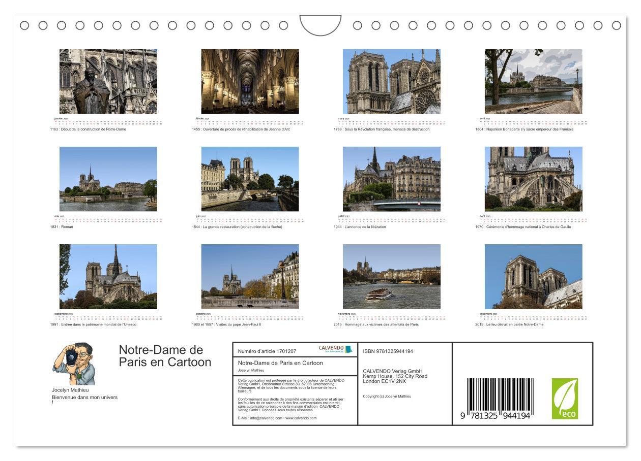 Bild: 9781325944194 | Notre-Dame de Paris en Cartoon (Calendrier mural 2025 DIN A4...