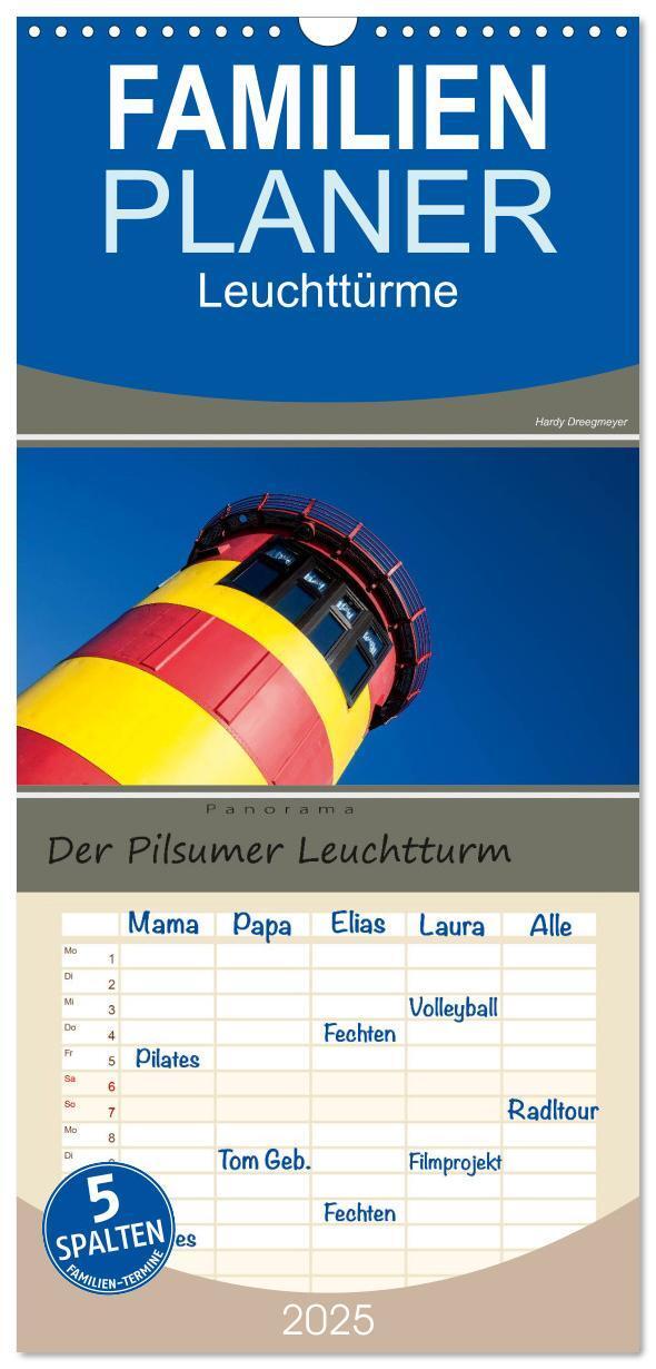 Cover: 9783457116463 | Familienplaner 2025 - Der Pilsumer Leuchtturm mit 5 Spalten...