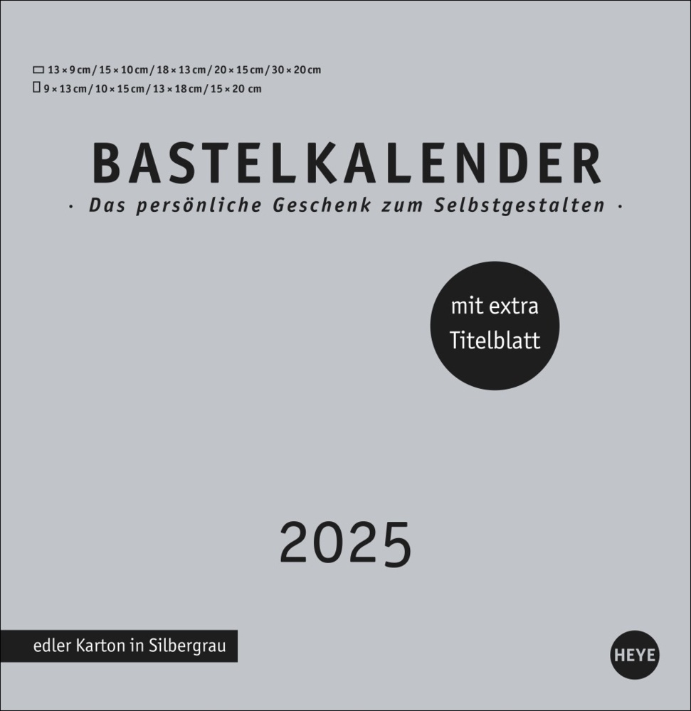 Cover: 9783756407910 | Premium-Bastelkalender silbergrau groß 2025 | Kalender | Spiralbindung