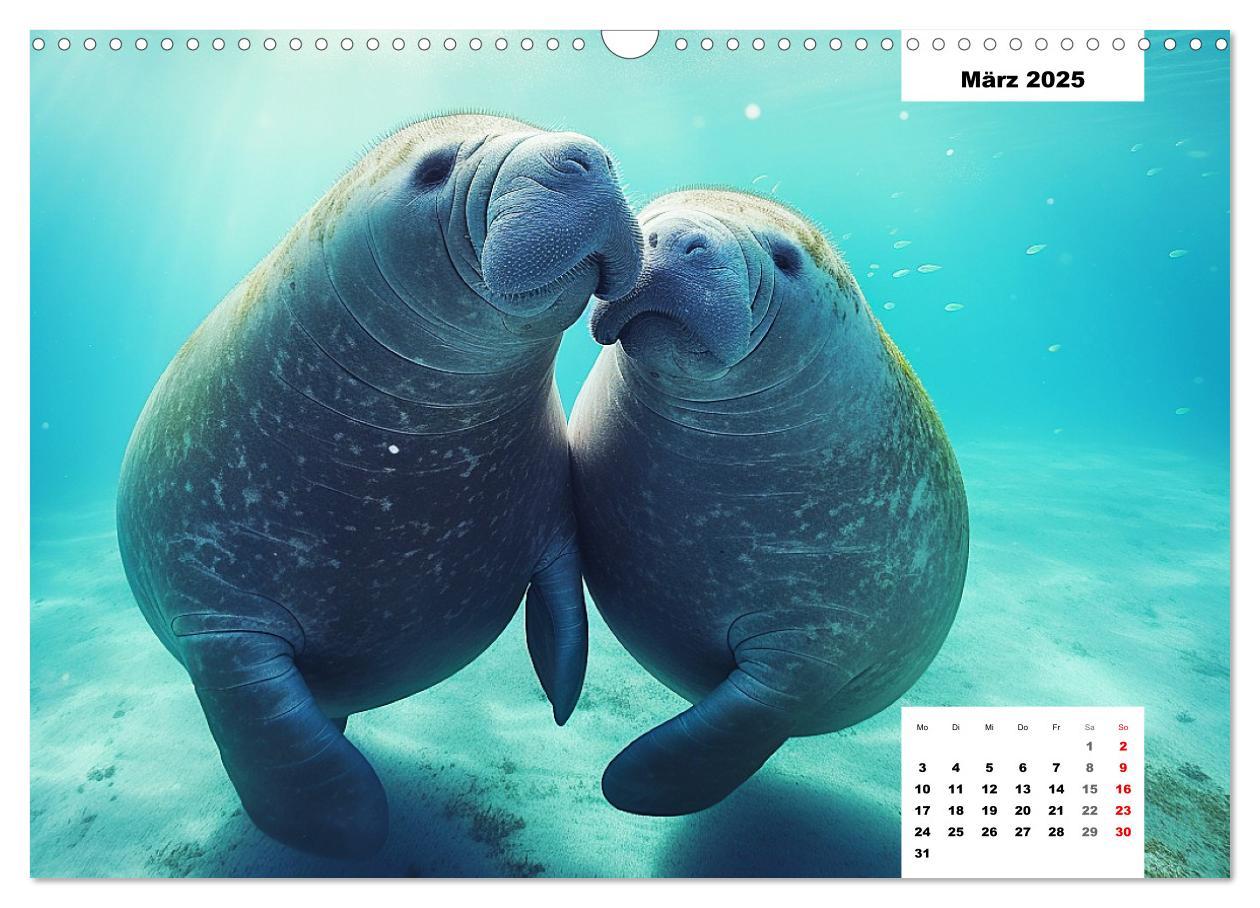 Bild: 9783383893056 | Manatees. Faszinierende Rundschwanzseekühe (Wandkalender 2025 DIN...