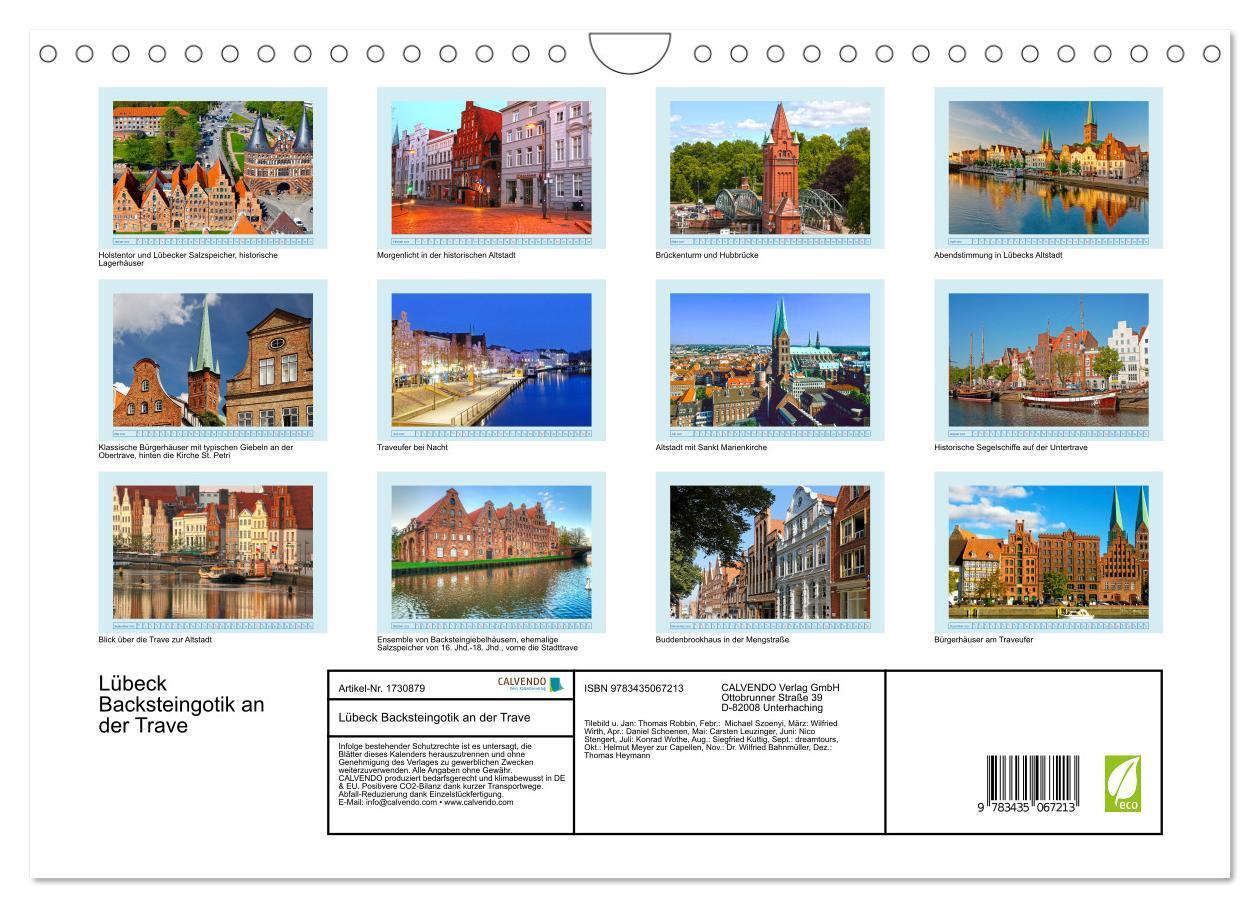 Bild: 9783435067213 | Lübeck Backsteingotik an der Trave (Wandkalender 2025 DIN A4 quer),...