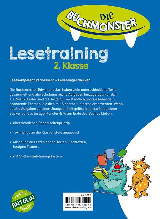 Rückseite: 9783817418299 | Die Buchmonster 2. Klasse | Lesetraining 2. Klasse | Svenja Ernsten