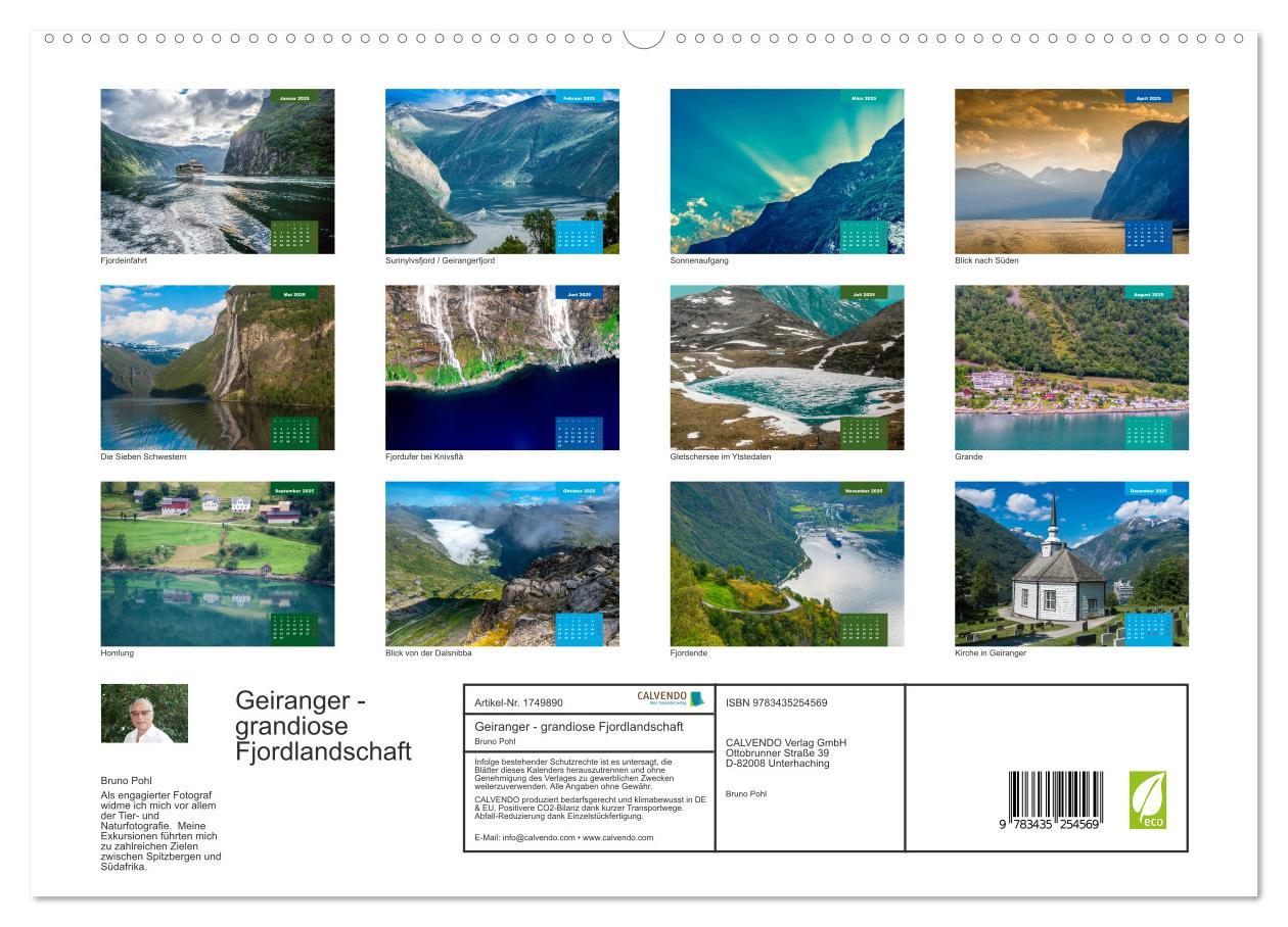 Bild: 9783435254569 | Geiranger - grandiose Fjordlandschaft (Wandkalender 2025 DIN A2...