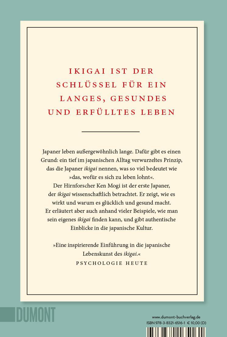 Rückseite: 9783832165161 | Ikigai | Die japanische Lebenskunst | Ken Mogi | Taschenbuch | Deutsch