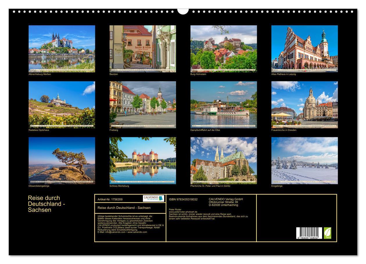 Bild: 9783435318032 | Reise durch Deutschland - Sachsen (Wandkalender 2025 DIN A2 quer),...