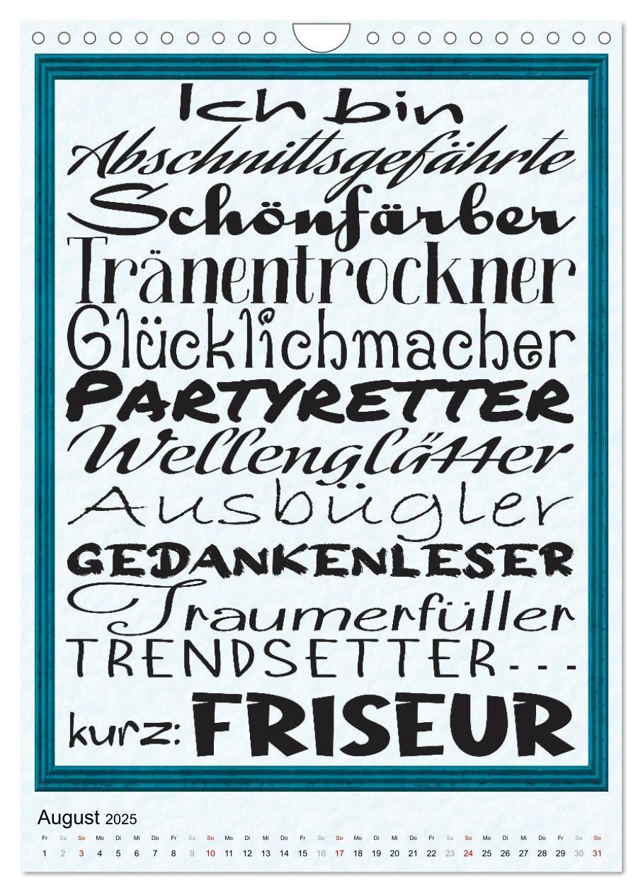 Bild: 9783435921140 | Friseur-Sprüche (Wandkalender 2025 DIN A4 hoch), CALVENDO...