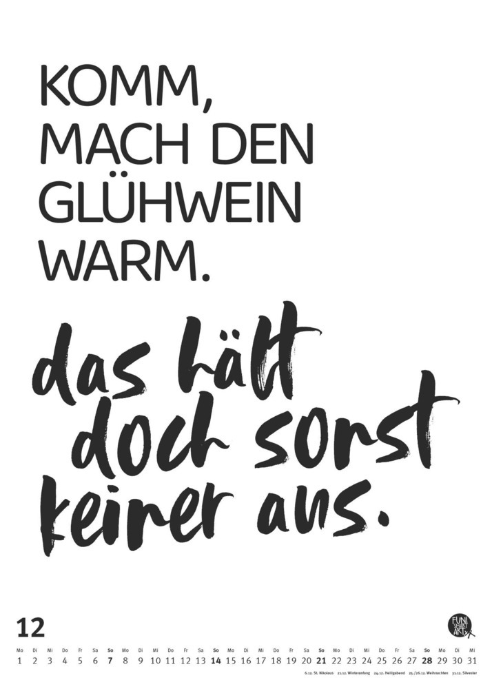 Bild: 4250809652900 | DUMONT - Typokalender FUNI SMART ART 2025 Wandkalender, 50x70cm,...