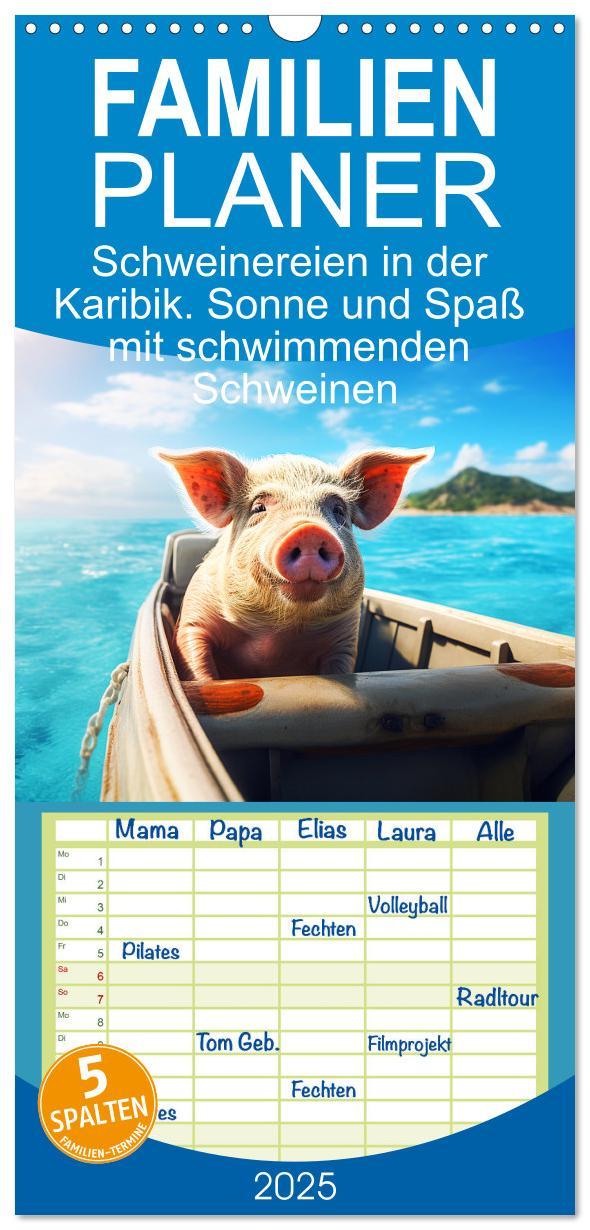 Cover: 9783457133903 | Familienplaner 2025 - Schweinereien in der Karibik. Sonne und Spaß...