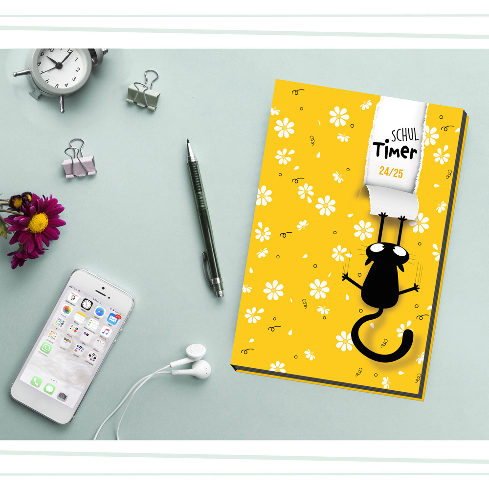 Bild: 9783988023063 | Trötsch Schülerkalender Flexi Flower Cat 24/25 | Co.KG | Taschenbuch