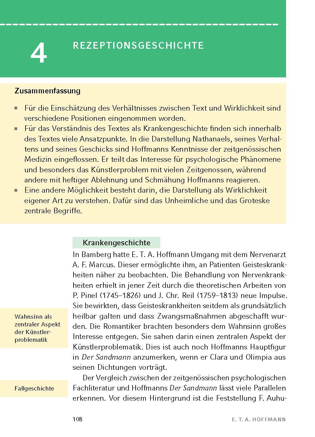 Bild: 9783804420724 | Der Sandmann - Textanalyse und Interpretation | Hoffmann | Taschenbuch