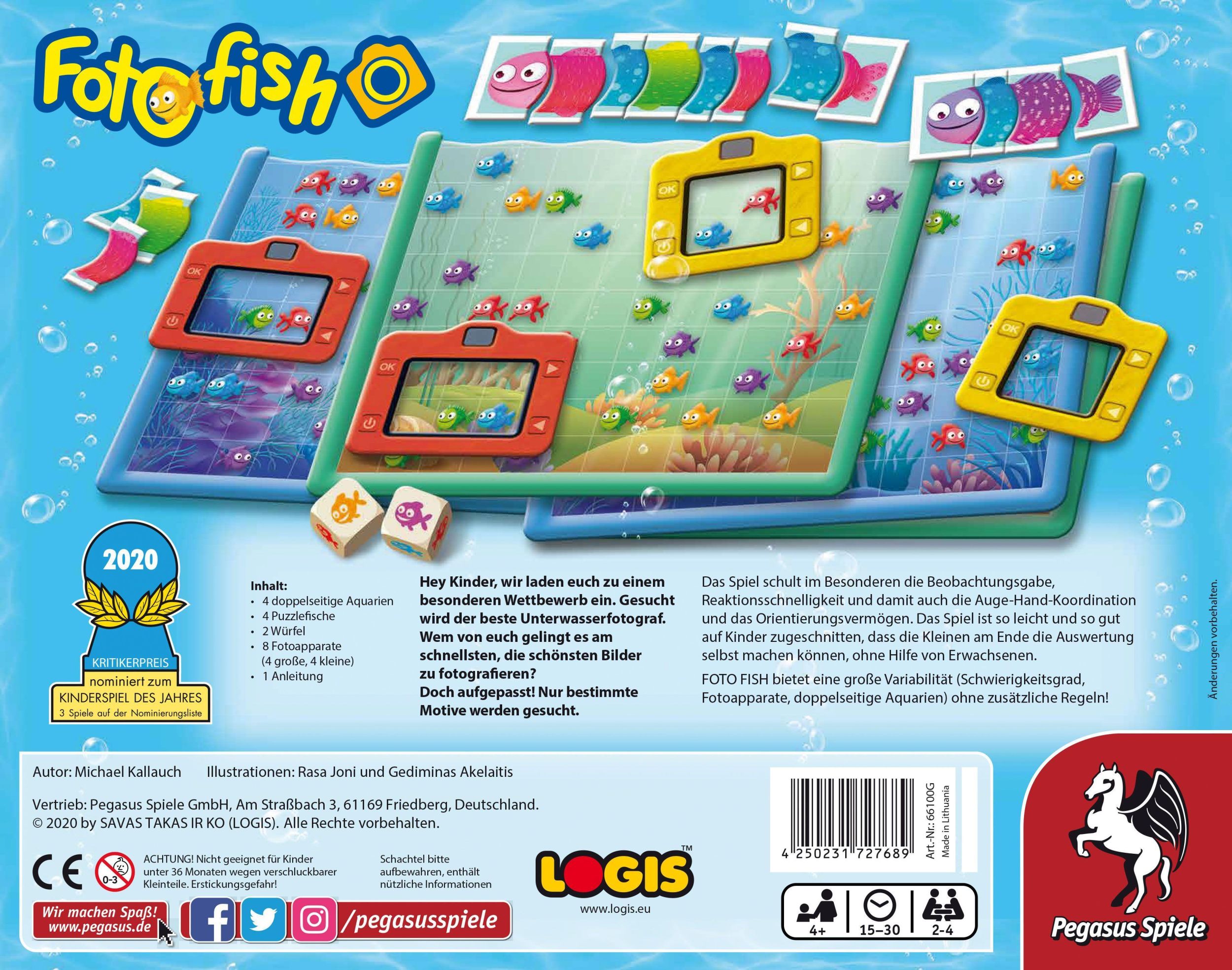 Bild: 4250231727689 | Foto Fish *Nominiert Kinderspiel des Jahres 2020* | Michael Kallauch