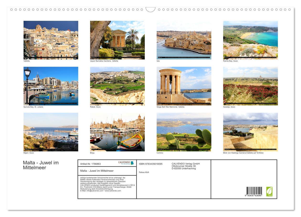 Bild: 9783435618095 | Malta - Juwel im Mittelmeer (Wandkalender 2025 DIN A2 quer),...