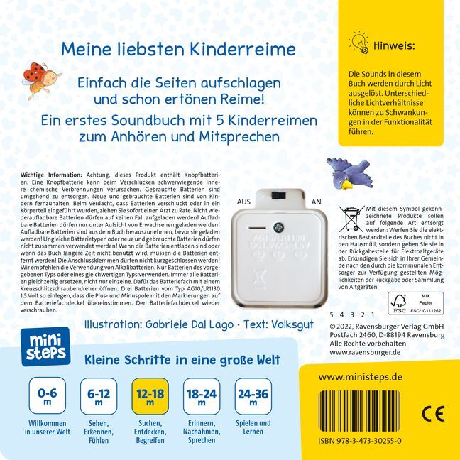 Bild: 9783473302550 | ministeps: Ri-ra-rutsch! Erste Kinderreime zum Anhören | Ab 12 Monaten