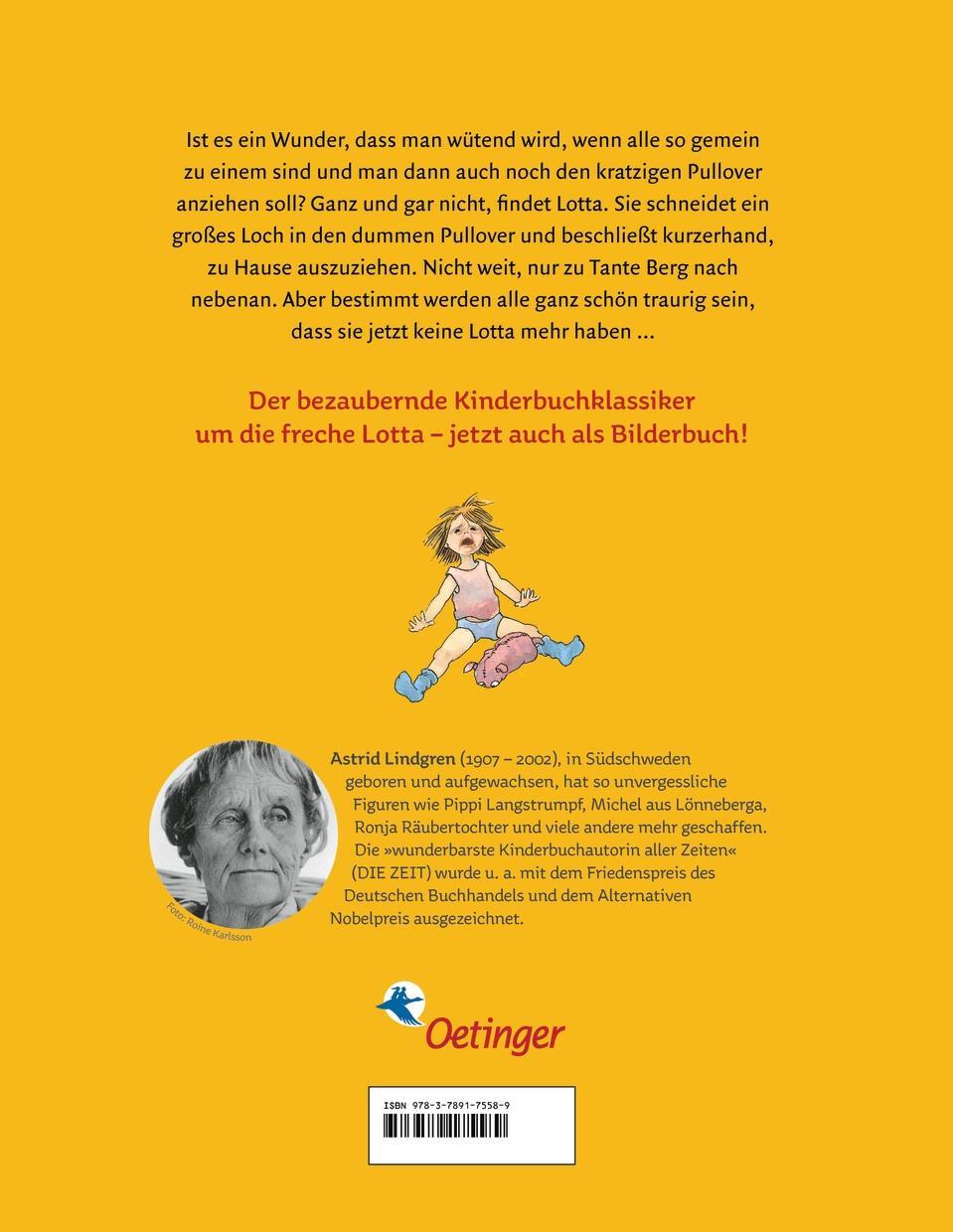 Rückseite: 9783789175589 | Lotta zieht um | Astrid Lindgren | Buch | Krachmacherstraße | 40 S.