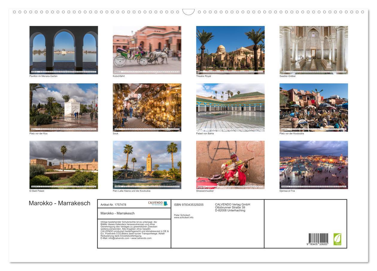 Bild: 9783435329205 | Marokko - Marrakesch (Wandkalender 2025 DIN A2 quer), CALVENDO...