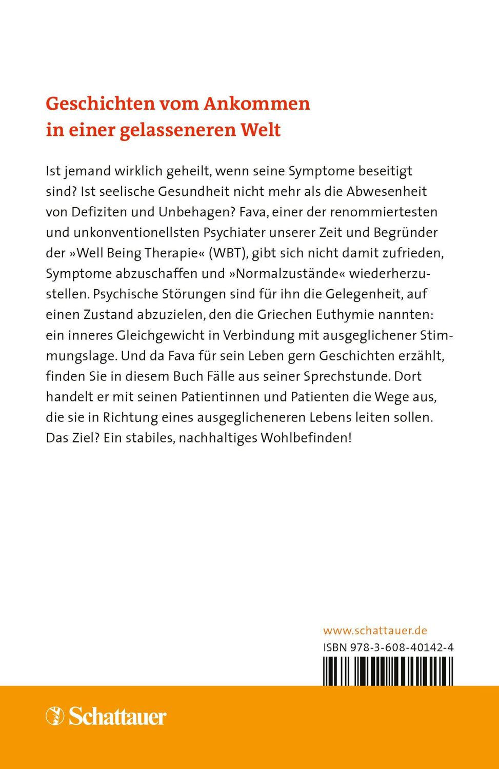 Rückseite: 9783608401424 | Nicht krank ist nicht gesund genug (Wissen &amp; Leben) | Giovanni A. Fava