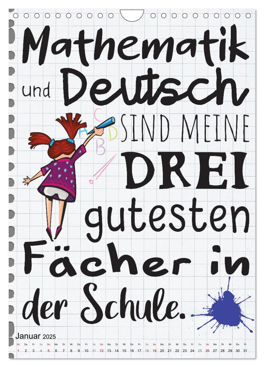 Bild: 9783435903412 | Schüler-Sprüche (Wandkalender 2025 DIN A4 hoch), CALVENDO...