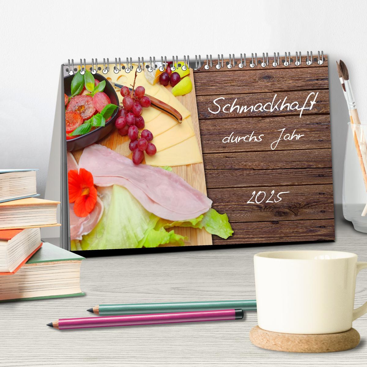 Bild: 9783435033270 | Schmackhaft durchs Jahr (Tischkalender 2025 DIN A5 quer), CALVENDO...