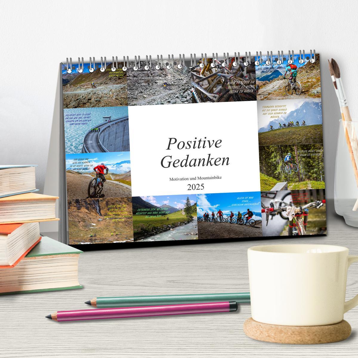 Bild: 9783435122110 | Positive Gedanken - Motivation und Mountainbike (Tischkalender 2025...