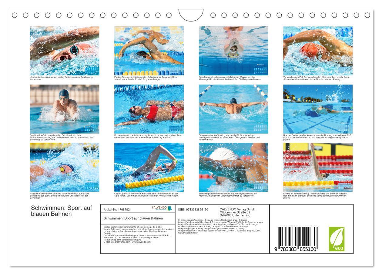 Bild: 9783383855160 | Schwimmen: Sport auf blauen Bahnen (Wandkalender 2025 DIN A4 quer),...