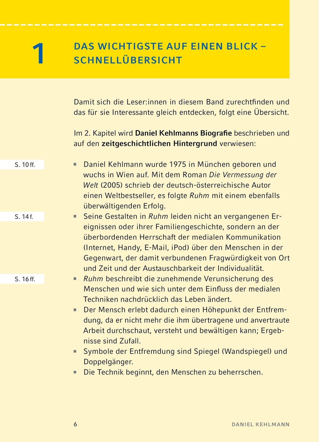 Bild: 9783804420885 | Ruhm - Textanalyse und Interpretation | Daniel Kehlmann | Taschenbuch