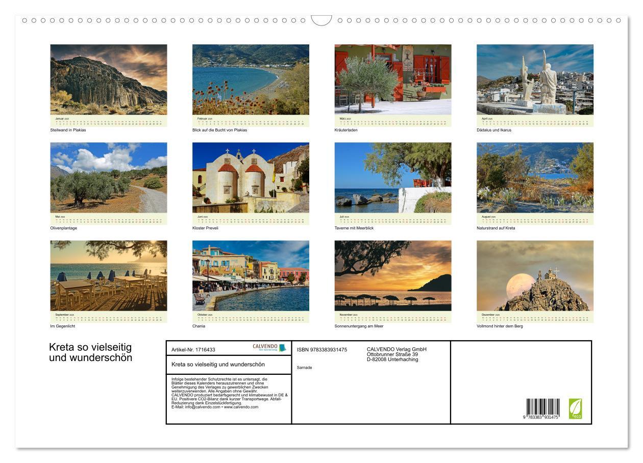 Bild: 9783383931475 | Kreta so vielseitig und wunderschön (Wandkalender 2025 DIN A2...