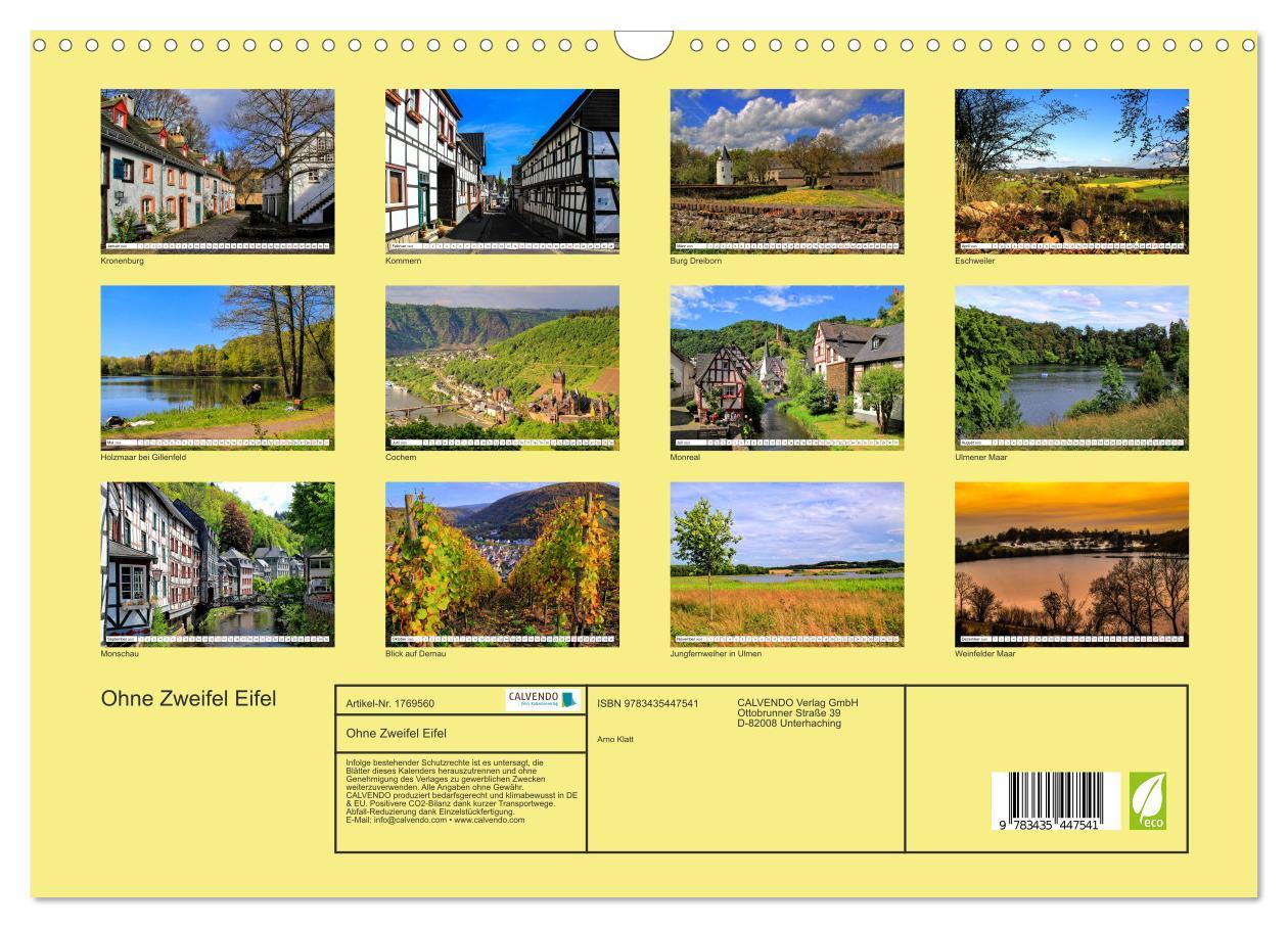 Bild: 9783435447541 | Ohne Zweifel Eifel (Wandkalender 2025 DIN A3 quer), CALVENDO...