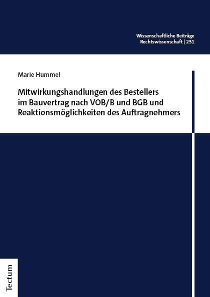 Cover: 9783689000424 | Mitwirkungshandlungen des Bestellers im Bauvertrag nach VOB/B und...