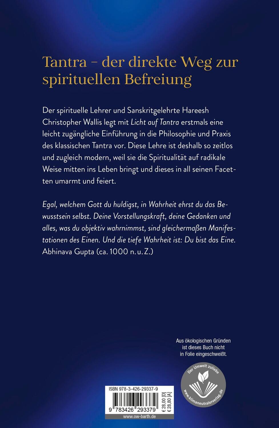 Rückseite: 9783426293379 | Licht auf Tantra | Christopher Wallis | Buch | 416 S. | Deutsch | 2023