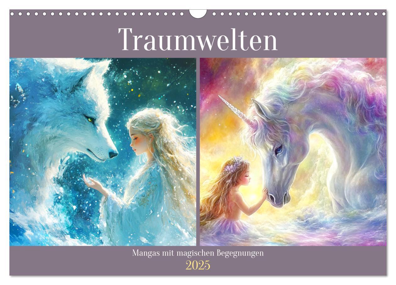 Cover: 9783457193952 | Traumwelten. Mangas mit magischen Begegnungen (Wandkalender 2025...