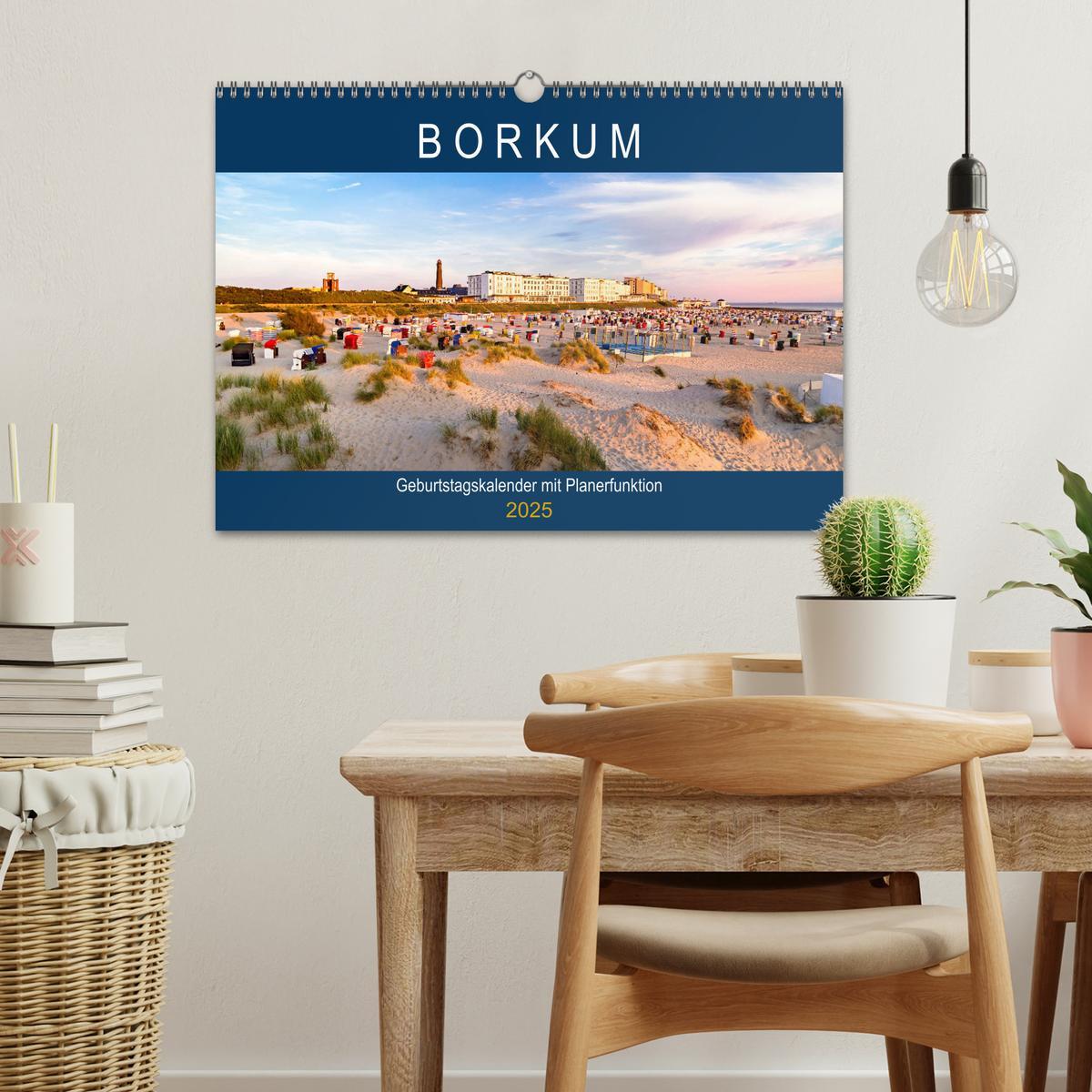 Bild: 9783435259274 | BORKUM Geburtstagskalender mit Planerfunktion (Wandkalender 2025...