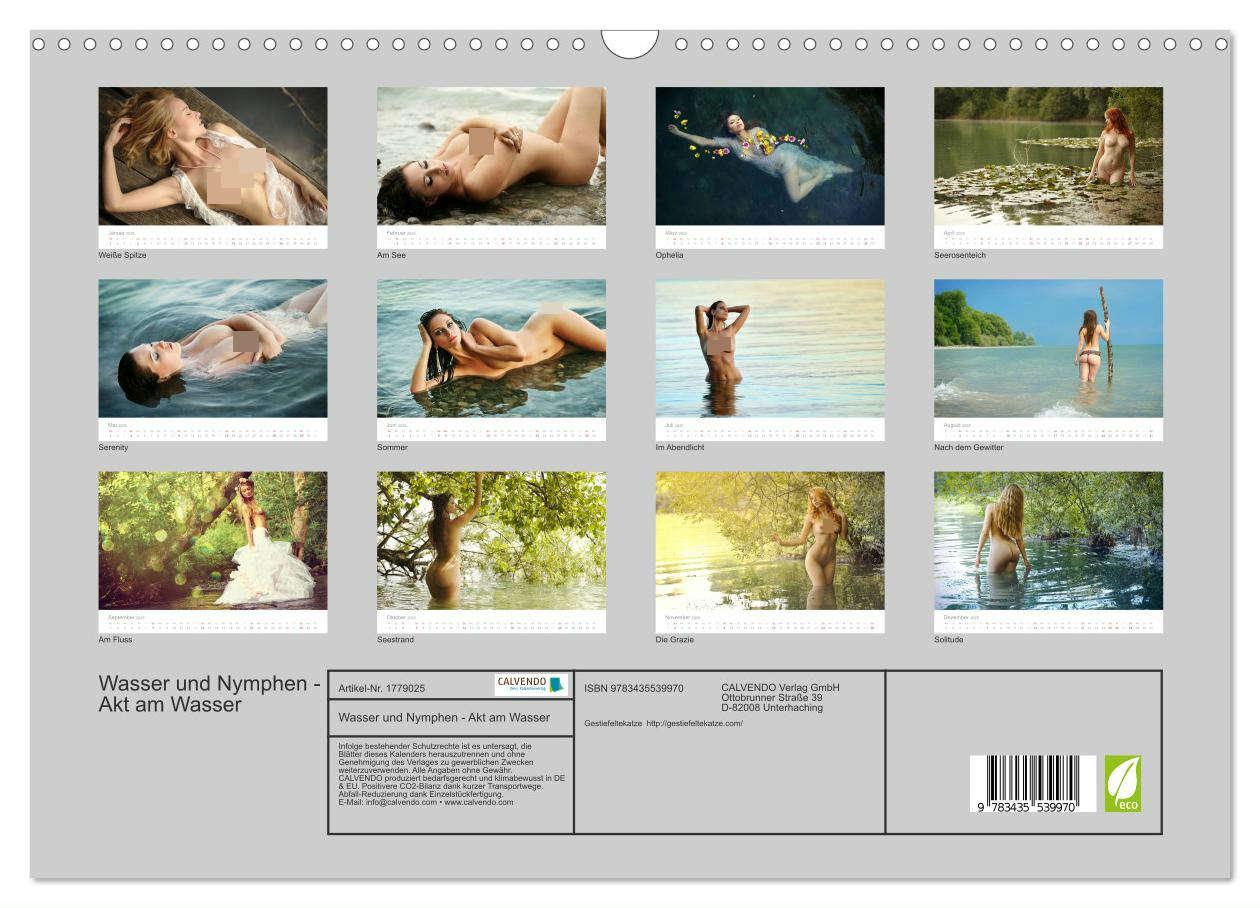 Bild: 9783435539970 | Wasser und Nymphen - Akt am Wasser (Wandkalender 2025 DIN A3 quer),...