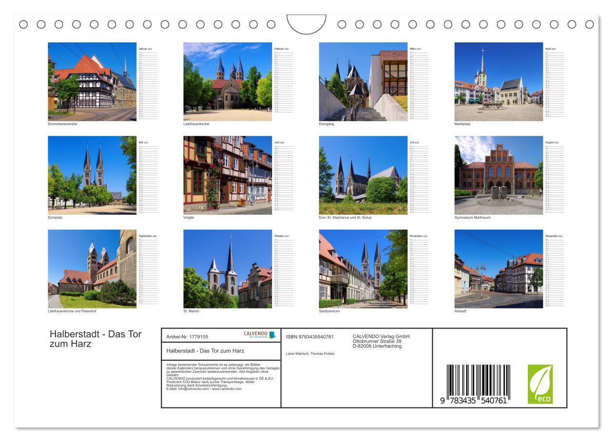 Bild: 9783435540761 | Halberstadt - Das Tor zum Harz (Wandkalender 2025 DIN A4 quer),...