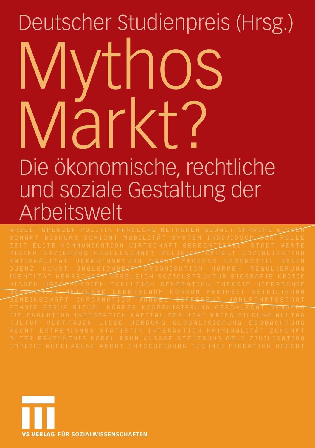 Cover: 9783531149912 | Mythos Markt? | Deutscher Studienpreis | Taschenbuch | Paperback | vi