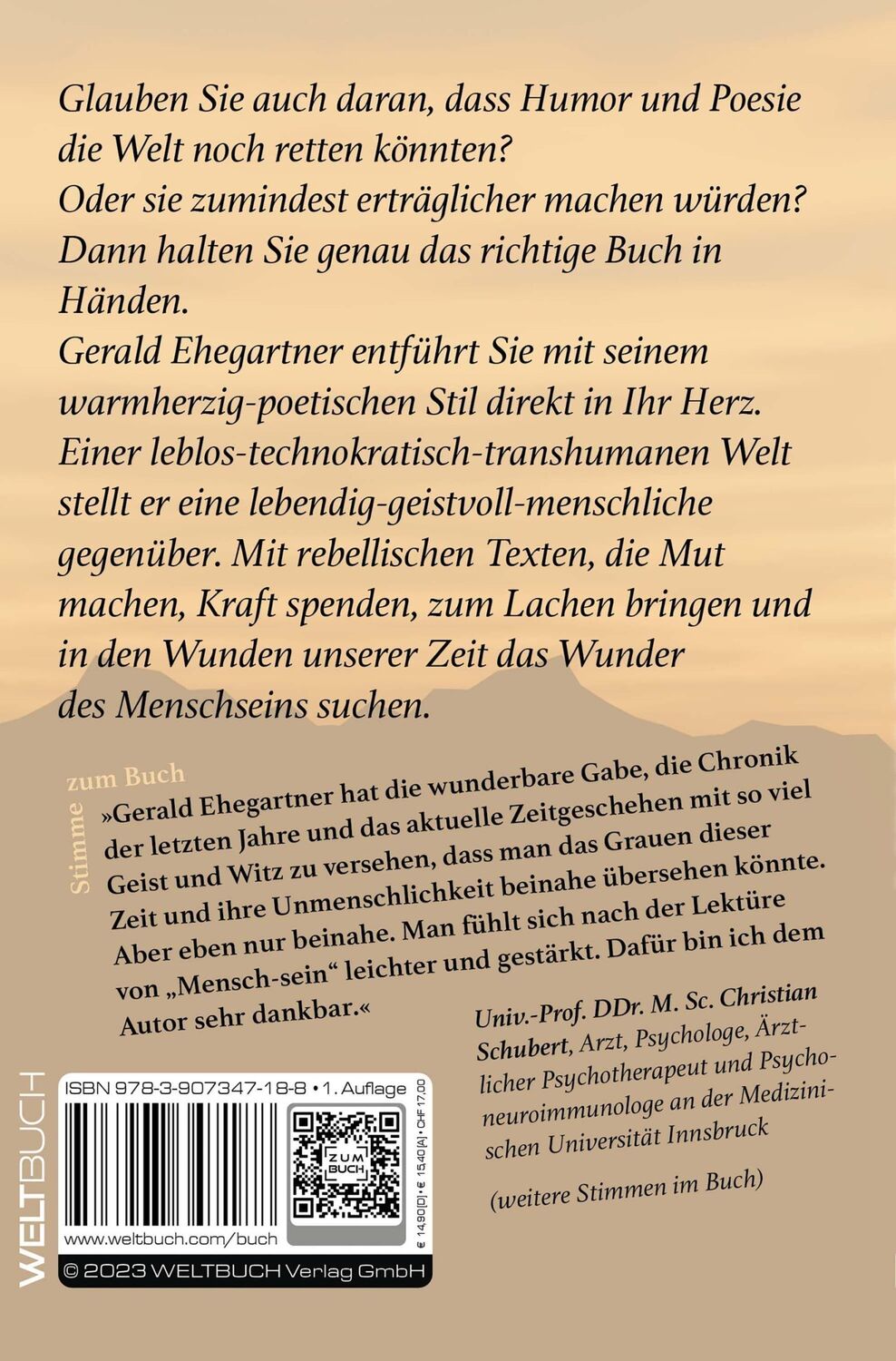 Cover: 9783907347188 | Menschsein | Gerald Ehegartner | Taschenbuch | 172 S. | Deutsch | 2023