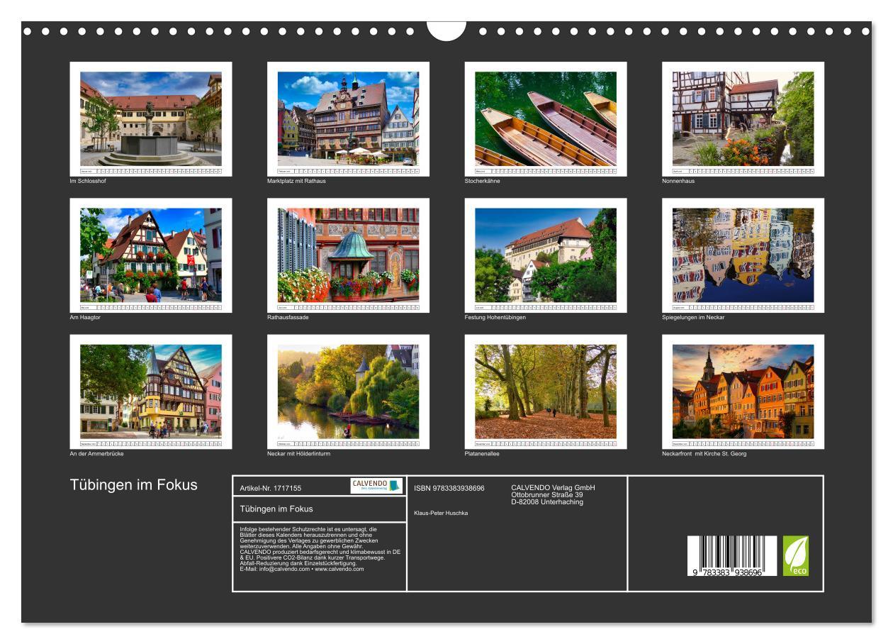 Bild: 9783383938696 | Tübingen im Fokus (Wandkalender 2025 DIN A3 quer), CALVENDO...