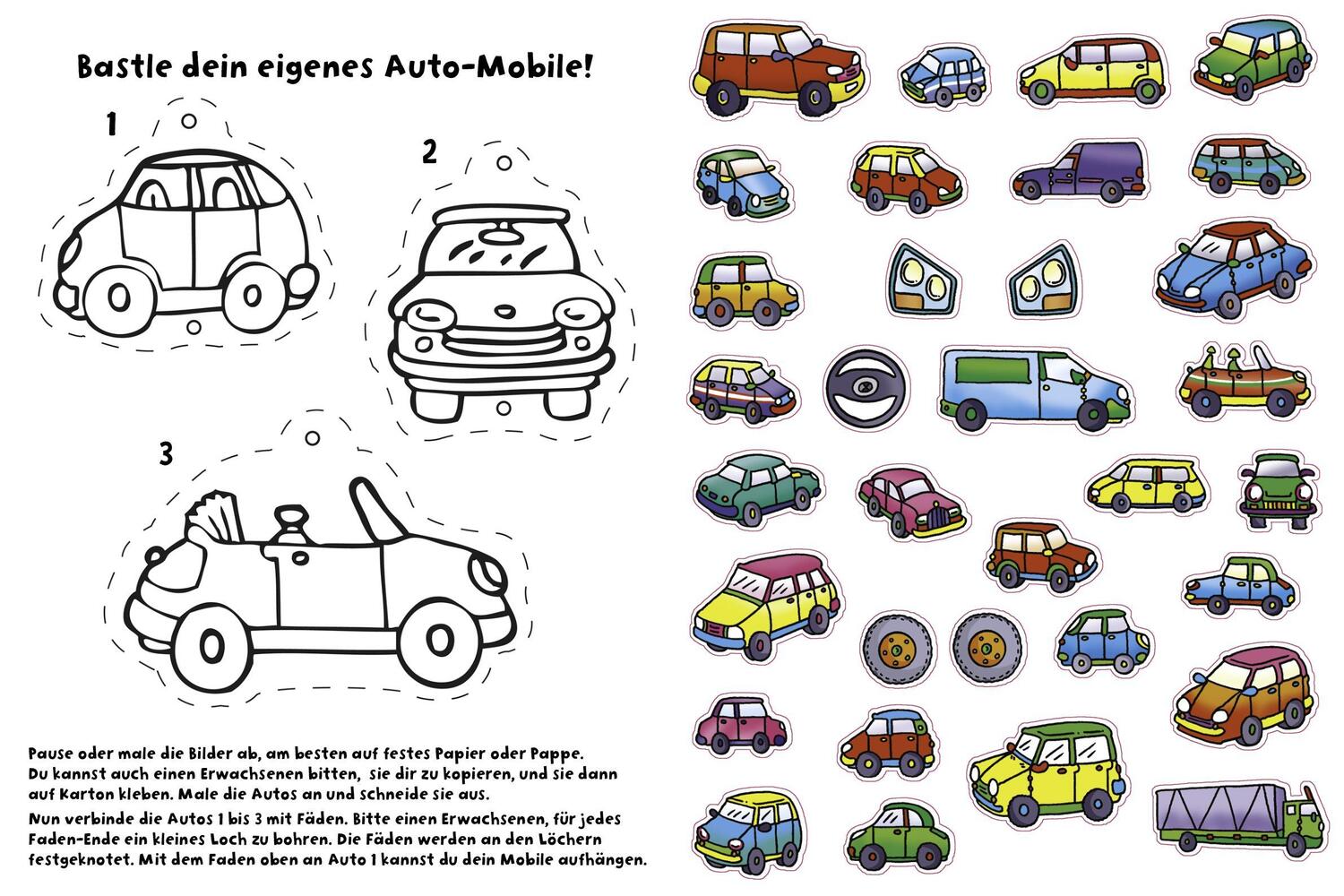 Bild: 9783849946302 | 555 Sticker Autos | Mit lustigen Rätseln I Für Kinder ab 4 Jahren