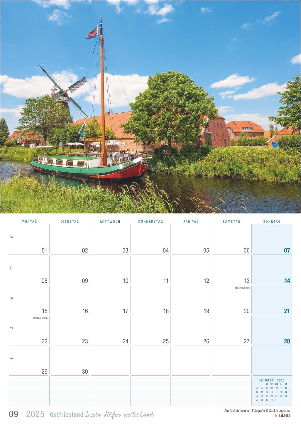 Bild: 9783964023469 | Ostfriesland Kalender 2025 - Inseln · Häfen · weites Land | Eiland