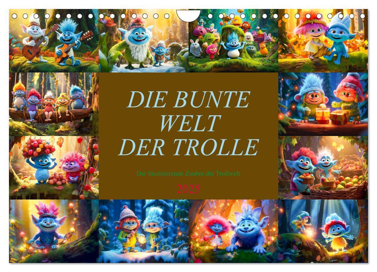 Cover: 9783383859175 | Die bunte Welt der Trolle (Wandkalender 2025 DIN A4 quer), CALVENDO...