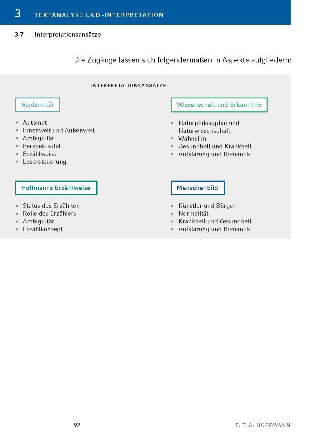 Bild: 9783804420724 | Der Sandmann - Textanalyse und Interpretation | Hoffmann | Taschenbuch