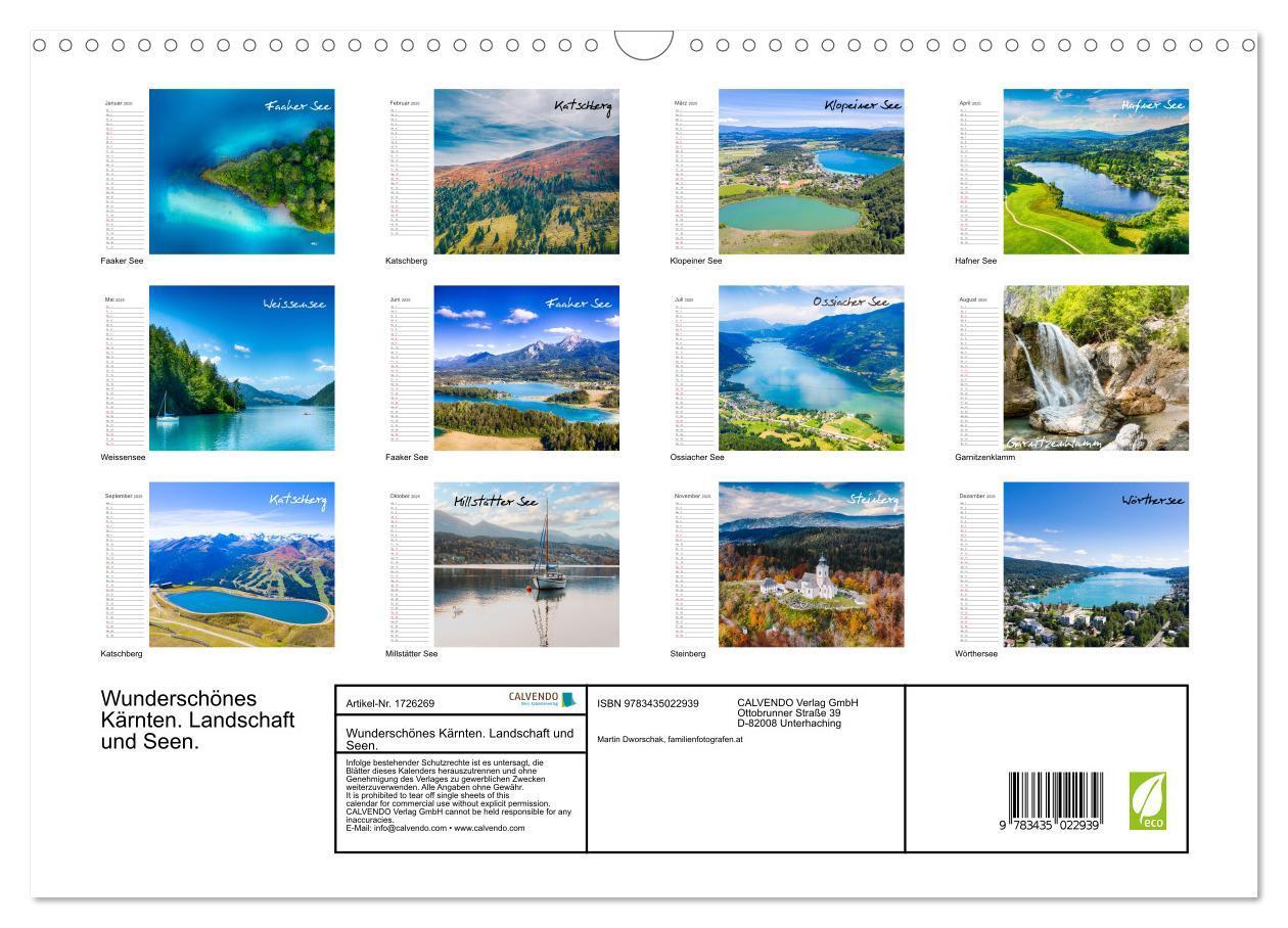 Bild: 9783435022939 | Wunderschönes Kärnten. Landschaft und Seen. (Wandkalender 2025 DIN...