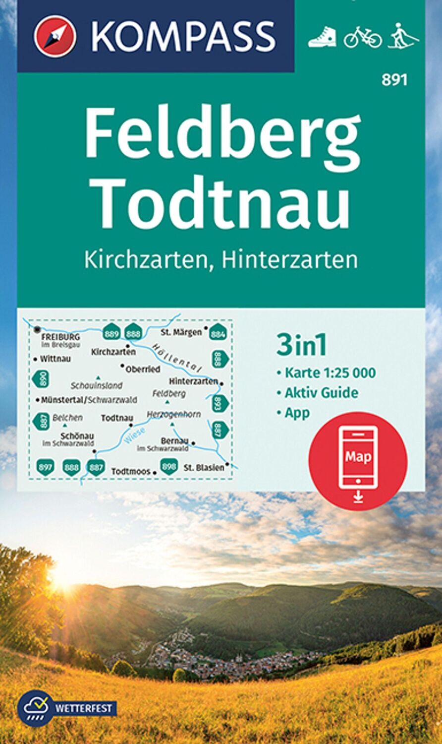 Cover: 9783991212812 | KOMPASS Wanderkarte 891 Feldberg, Todtnau, Kirchzarten,...