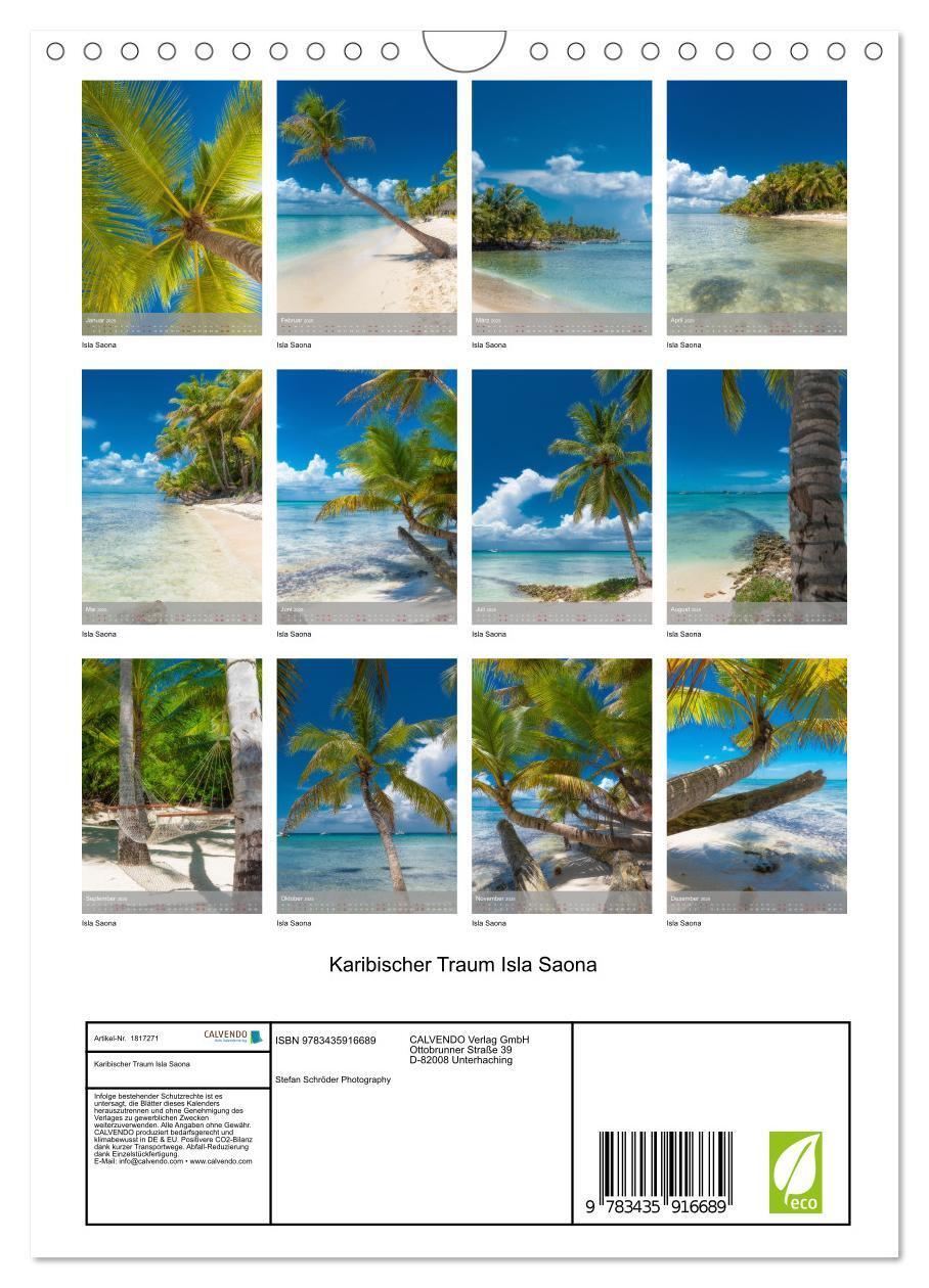 Bild: 9783435916689 | Karibischer Traum Isla Saona (Wandkalender 2025 DIN A4 hoch),...