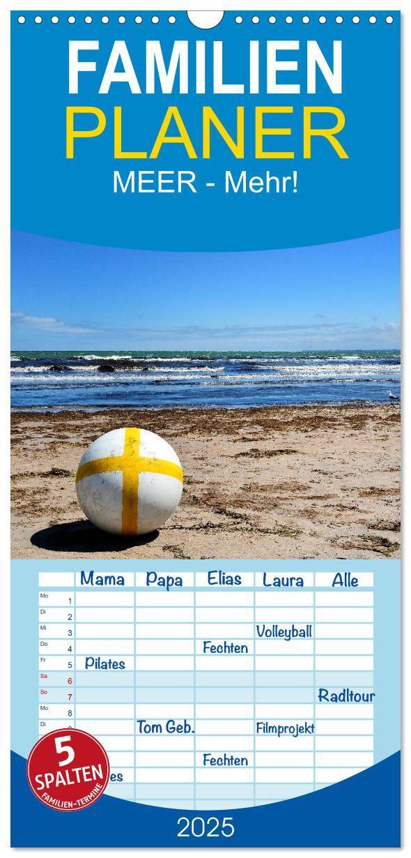 Cover: 9783457115466 | Familienplaner 2025 - MEER - Mehr! mit 5 Spalten (Wandkalender, 21...