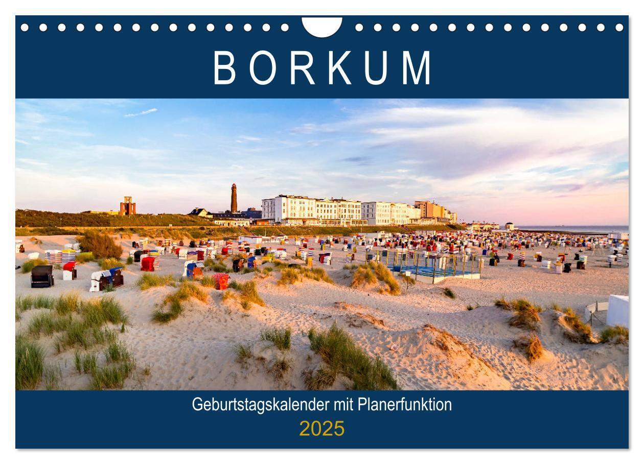 Cover: 9783435259670 | BORKUM Geburtstagskalender mit Planerfunktion (Wandkalender 2025...