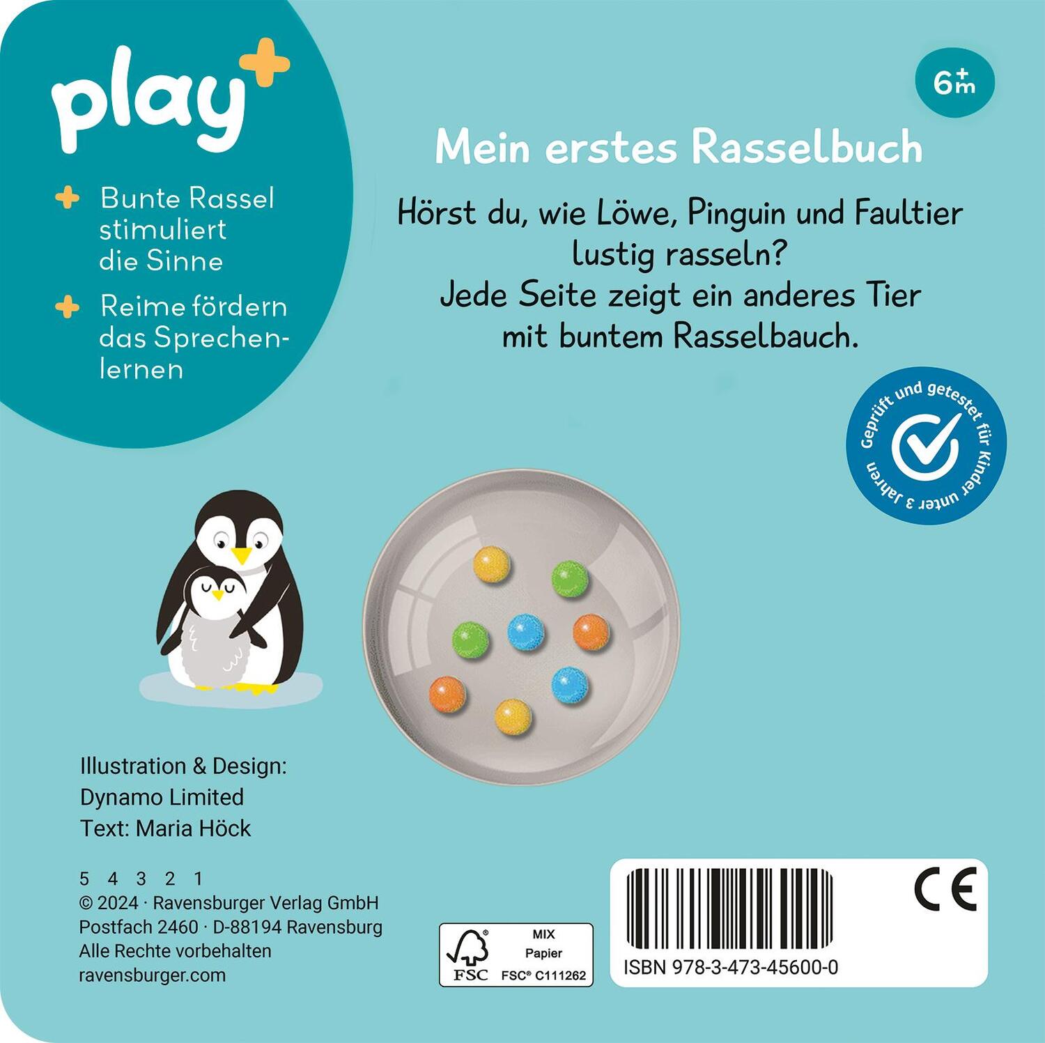 Rückseite: 9783473456000 | Ravensburger Play+ schütteln, rasseln, spielen: Erste Tiere | Höck