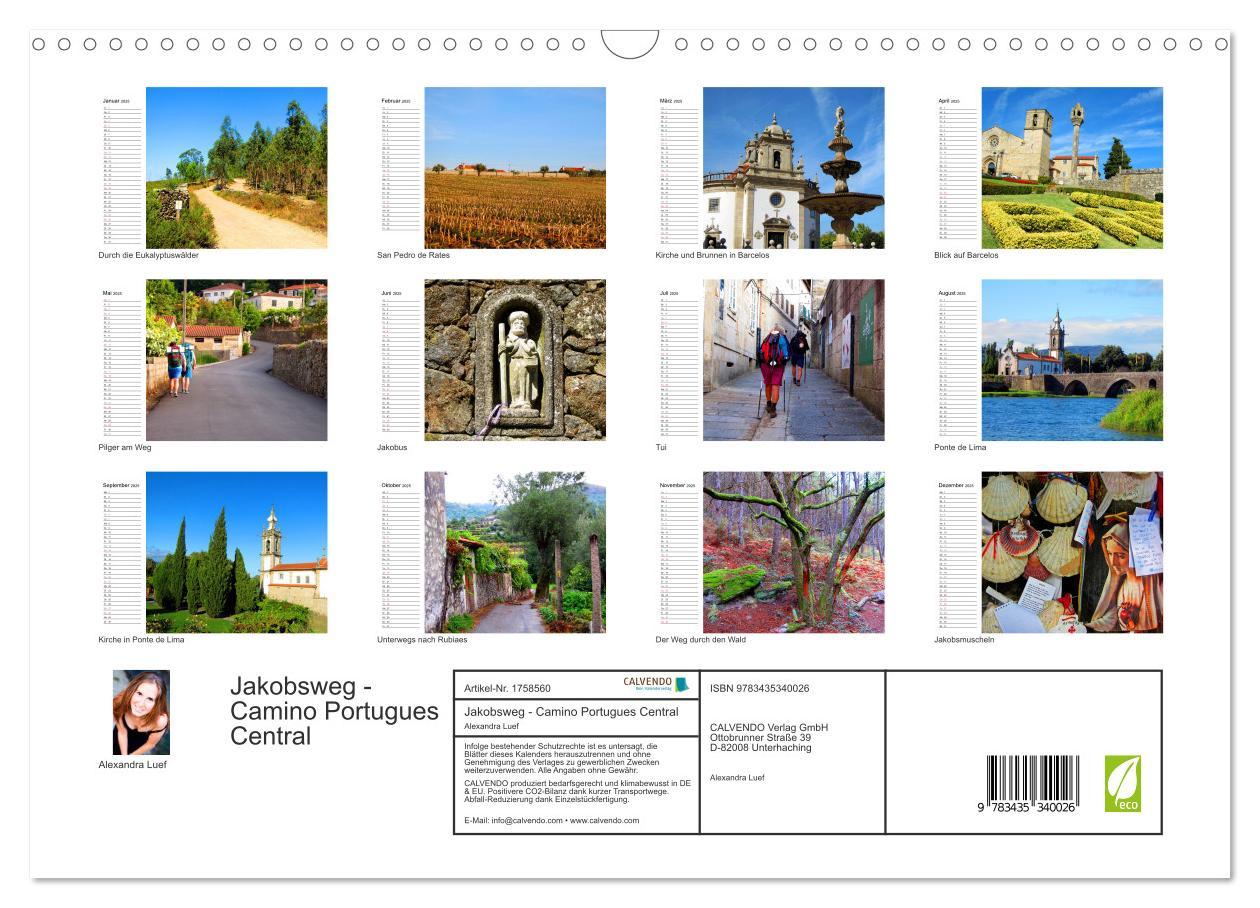 Bild: 9783435340026 | Jakobsweg - Camino Portugues Central (Wandkalender 2025 DIN A3...