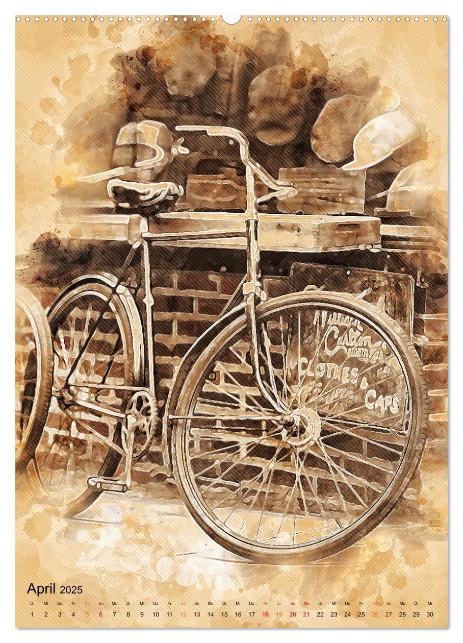 Bild: 9783435929931 | Fahrrad - Retro-Kalender (Wandkalender 2025 DIN A2 hoch), CALVENDO...