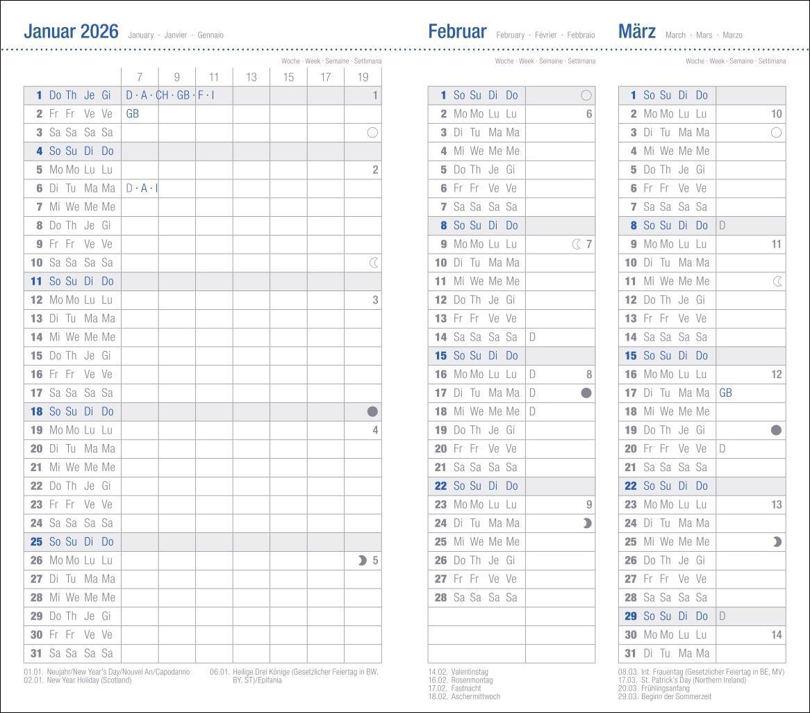 Bild: 9783756408030 | Leporello, schwarz Kalender 2025 | Heye | Kalender | Bürokalender Heye